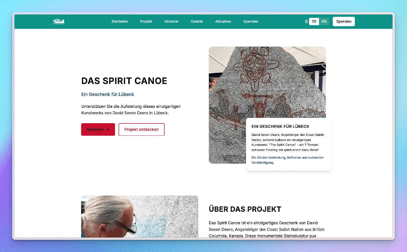 Website von The Spirit Canoe